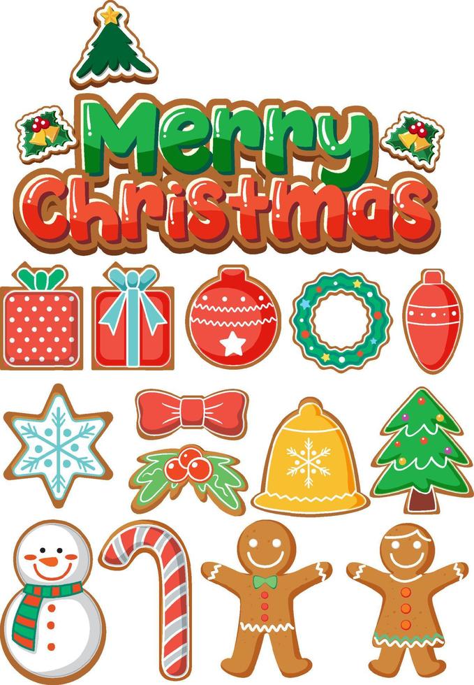 Merry Christmas banner with Christmas ornaments vector