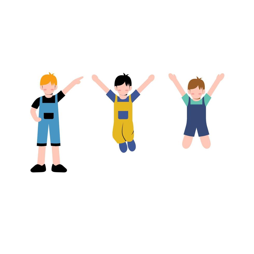 Set of Little Boy Character vector