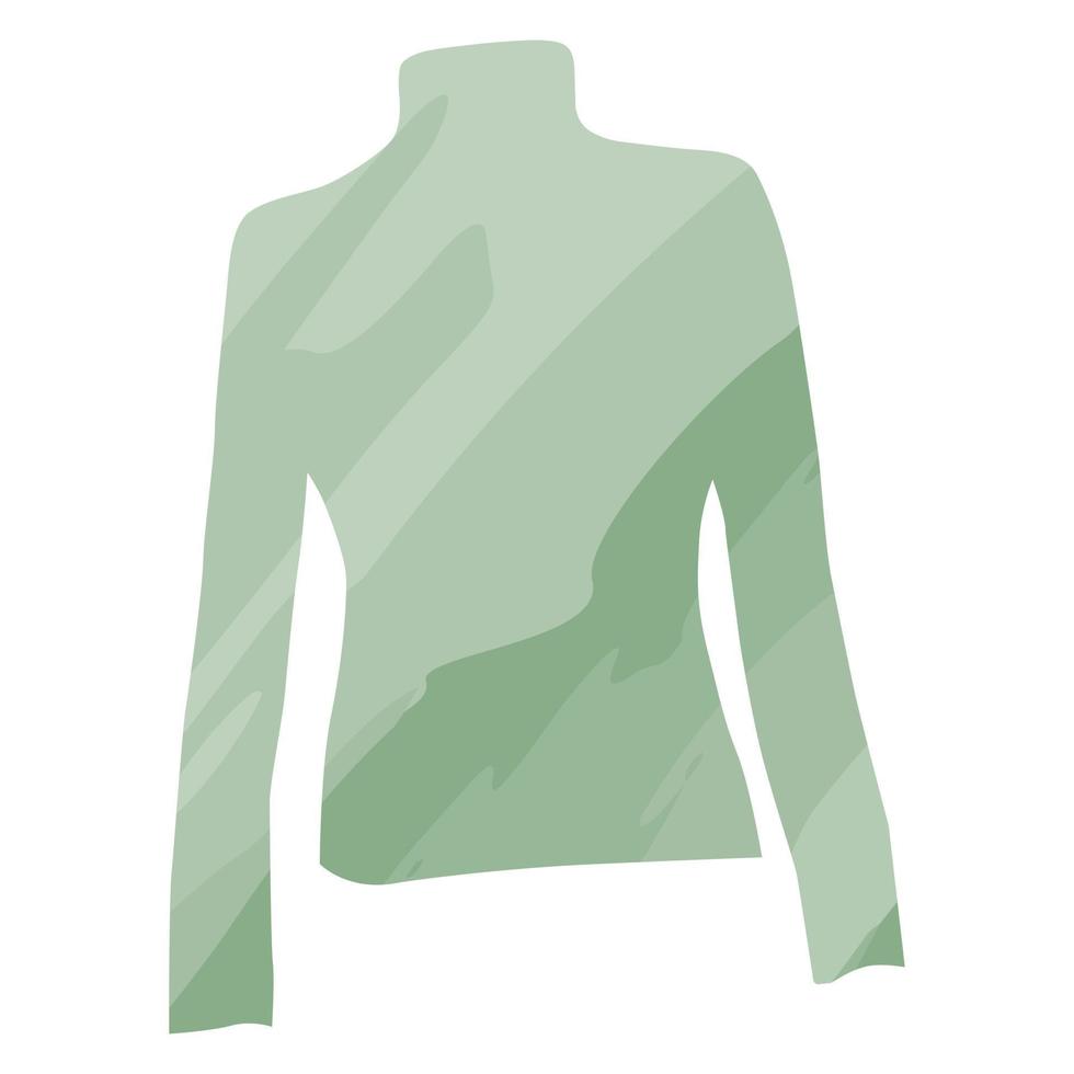 Warm soft wintery sweater in a watercolor manner with blur pattern in trendy green hues. Isolate vector