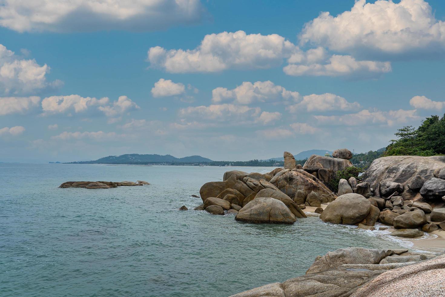 Grandfather and Grandmother stone symbol of lamai beach in surat thani Thailand landmark for tourism photo