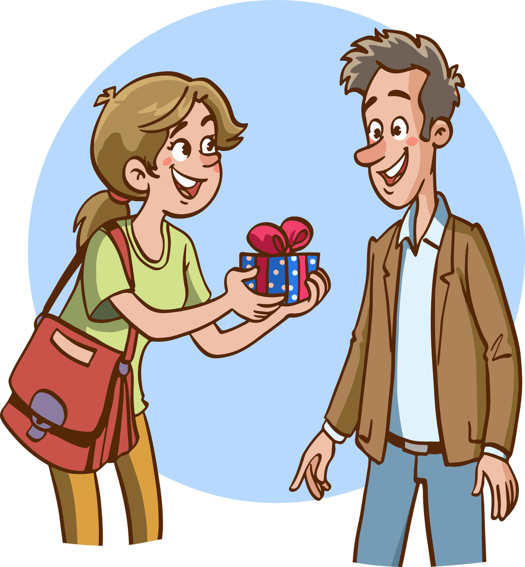 Vector Illustration Of Woman Giving Gift To Friend 13479803 Vector Art vector-illustration-of-woman-giving-gift-to-friend-13479803-vector-art