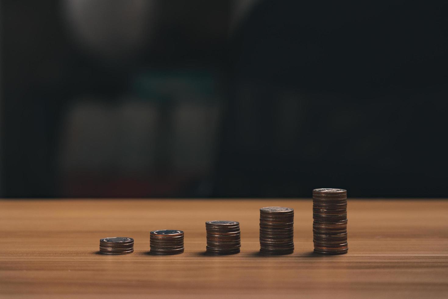 money growth concept of business finance and investment saving money. balance, investment, business growth and financial development. photo
