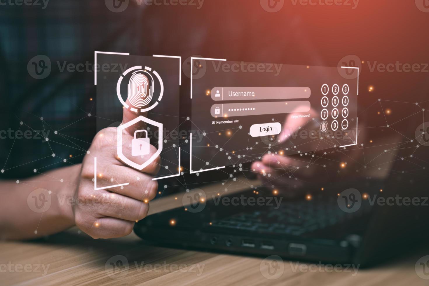 login and password cyber security concept Data protection and secure