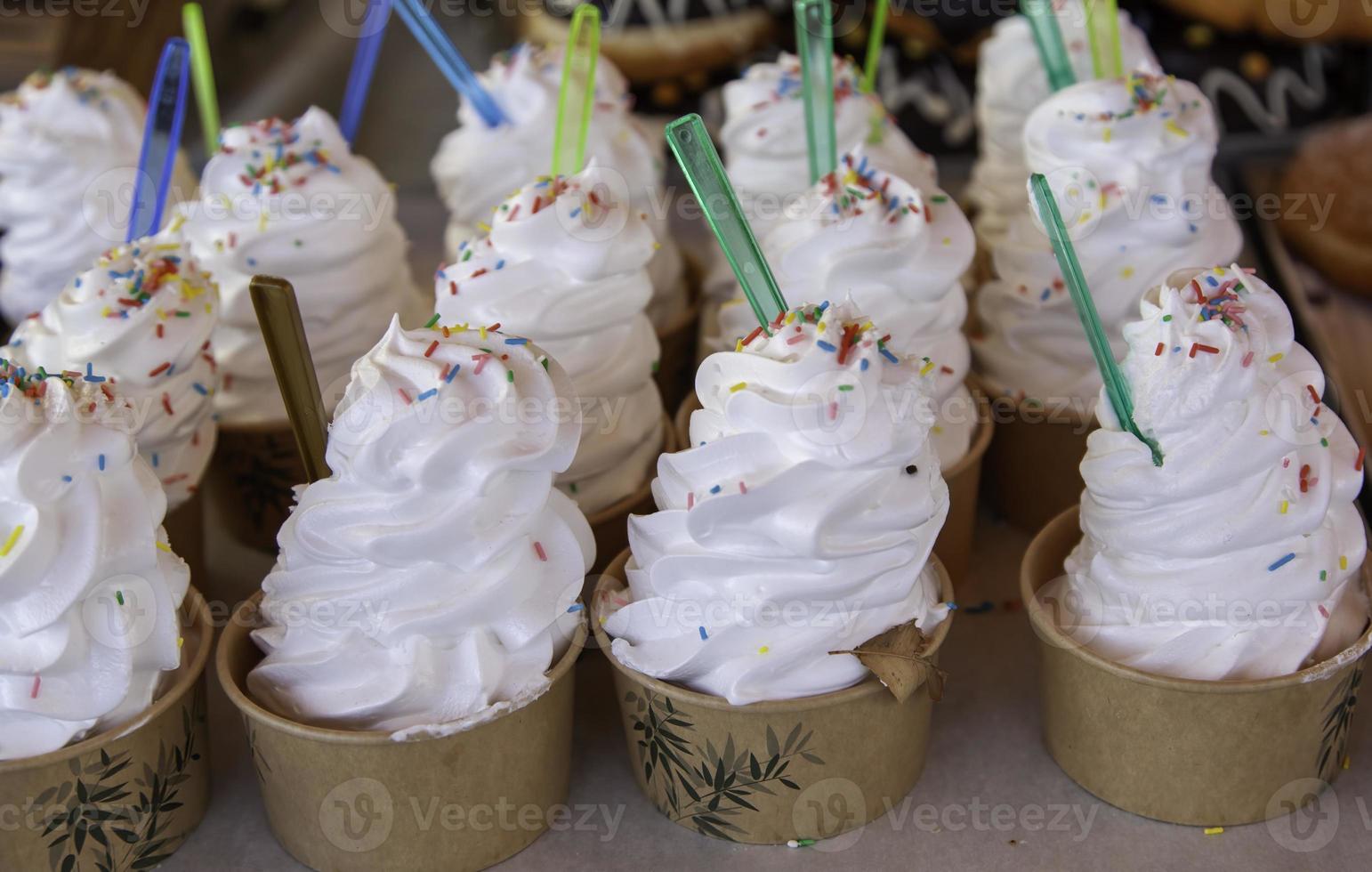 Artisan meringues in a market photo