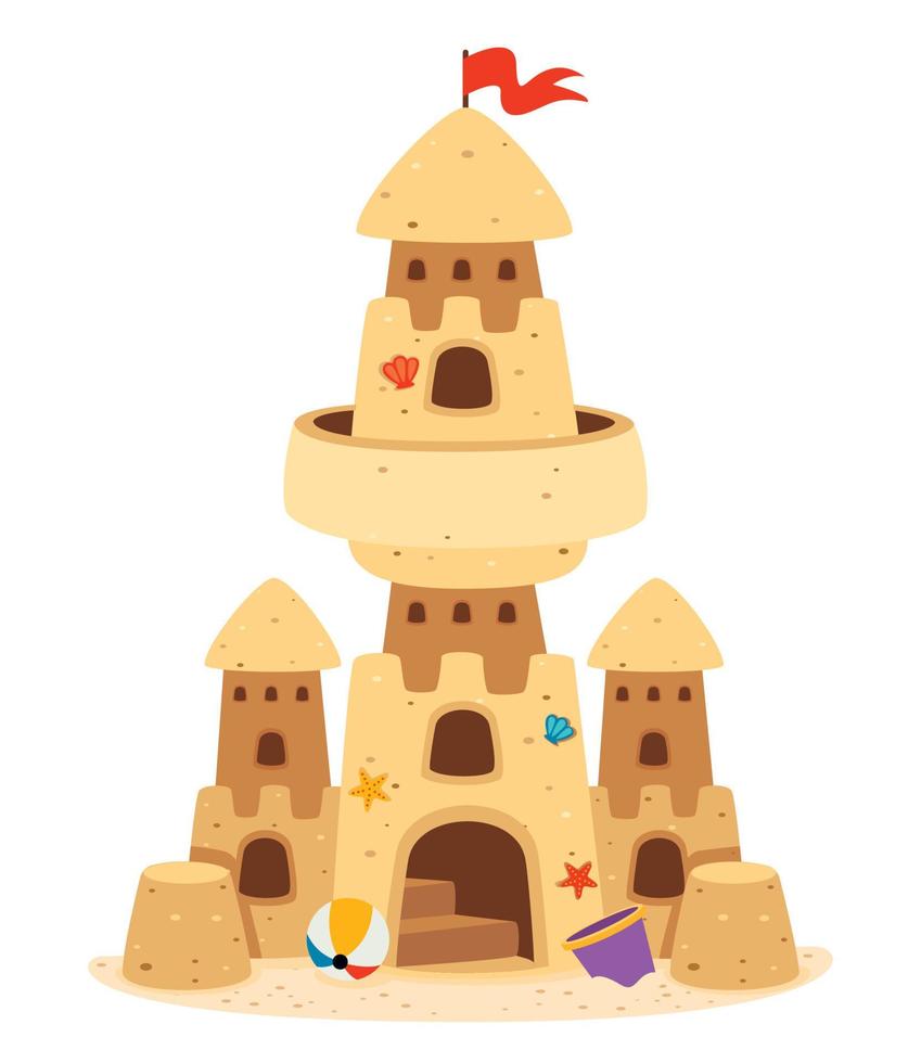 ilustración vectorial de un castillo de arena vector