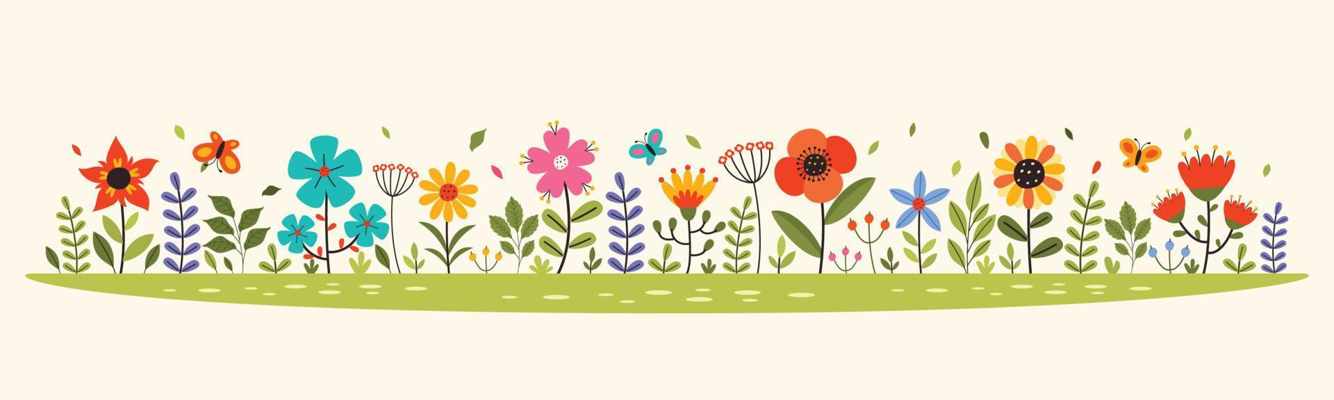 diseño de temporada de primavera con flores vector