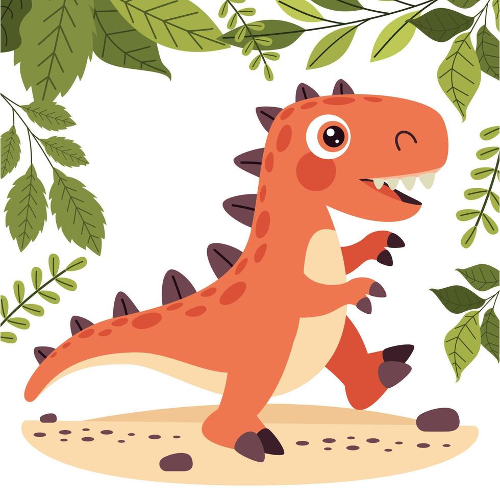 Cartoon Drawing Of A Dinosaur vector