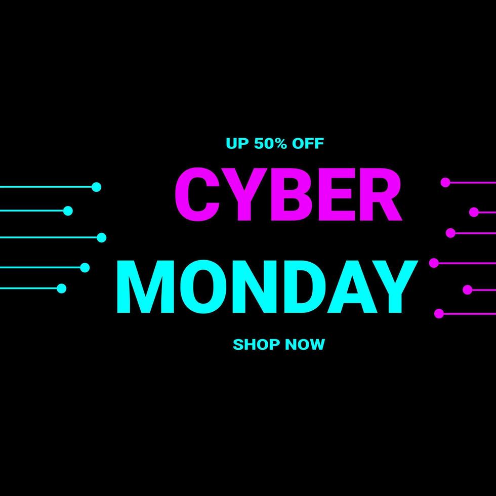 Cyber Monday sale digital circuit background banner template for business promotion vector