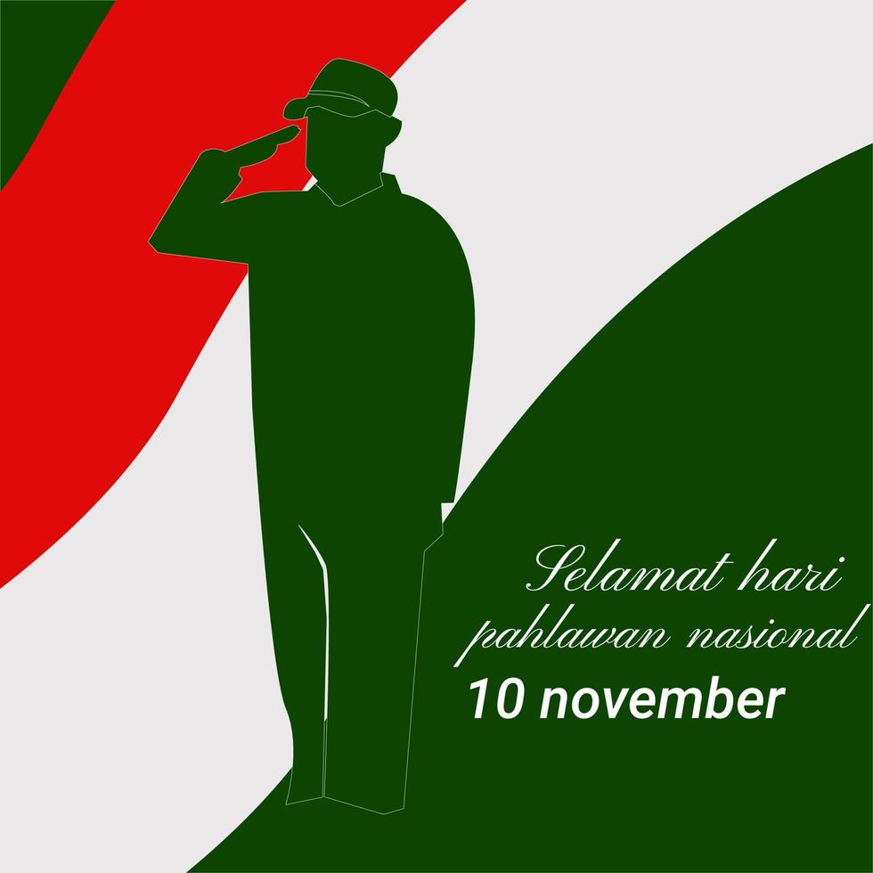 Indonesian National Heroes day November 10th background banner design vector illustration