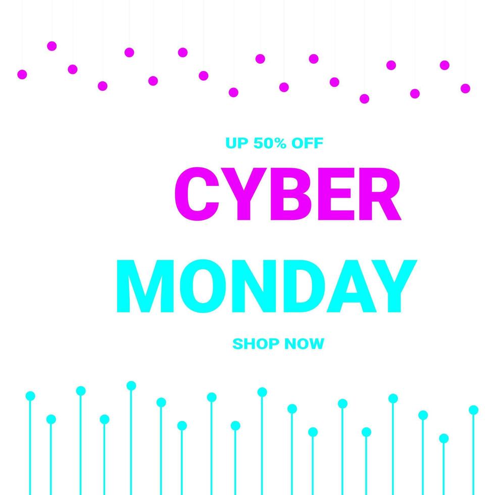 Cyber Monday sale digital circuit background banner template for business promotion vector