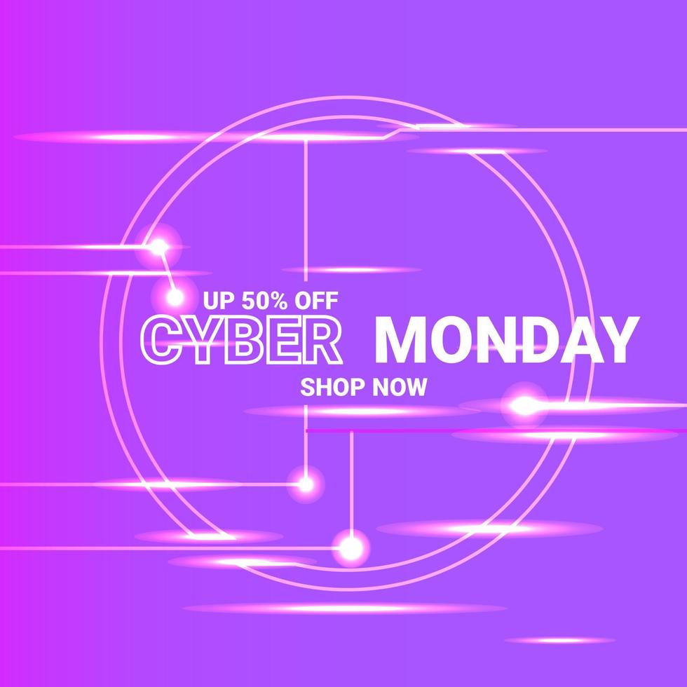 Cyber Monday sale digital circuit background banner template for business promotion vector