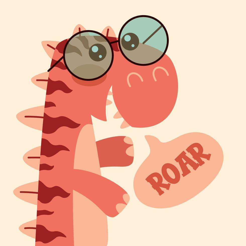 Cartoon Drawing Of A Dinosaur vector