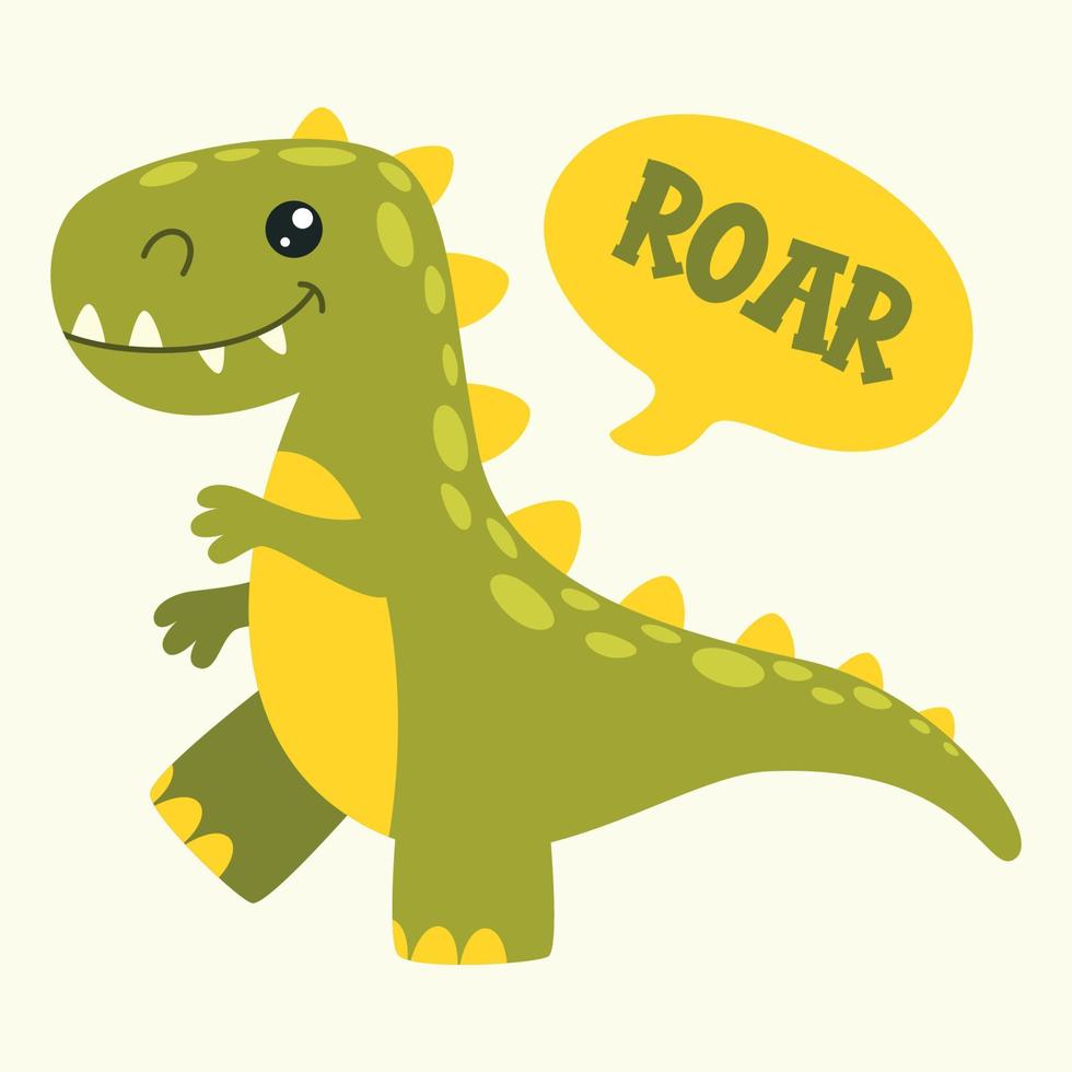 Cartoon Drawing Of A Dinosaur vector