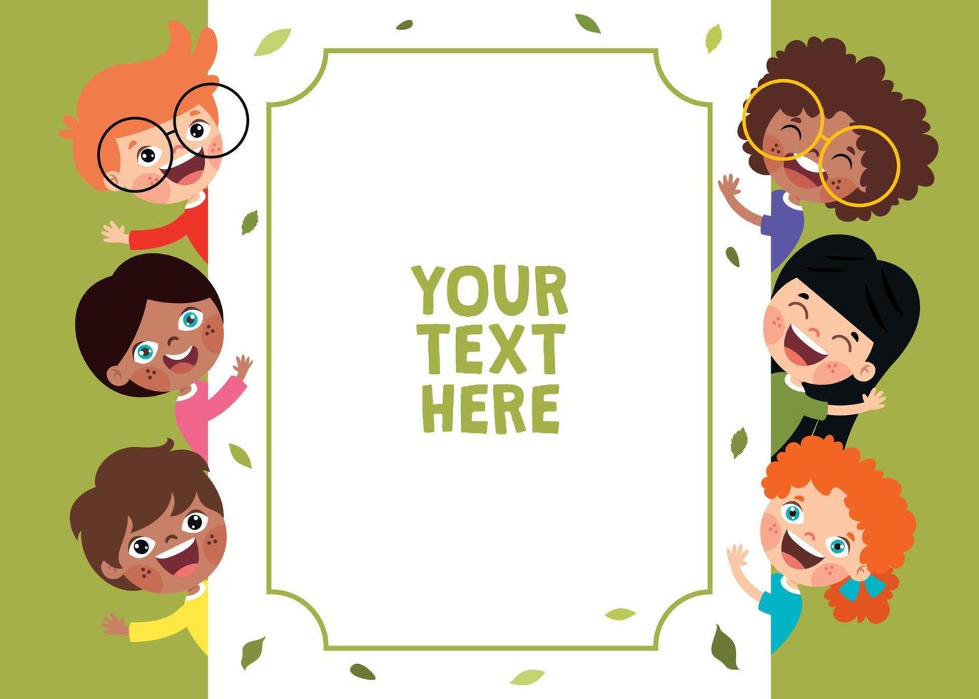 Cartoon Kids Holding Blank Frame vector