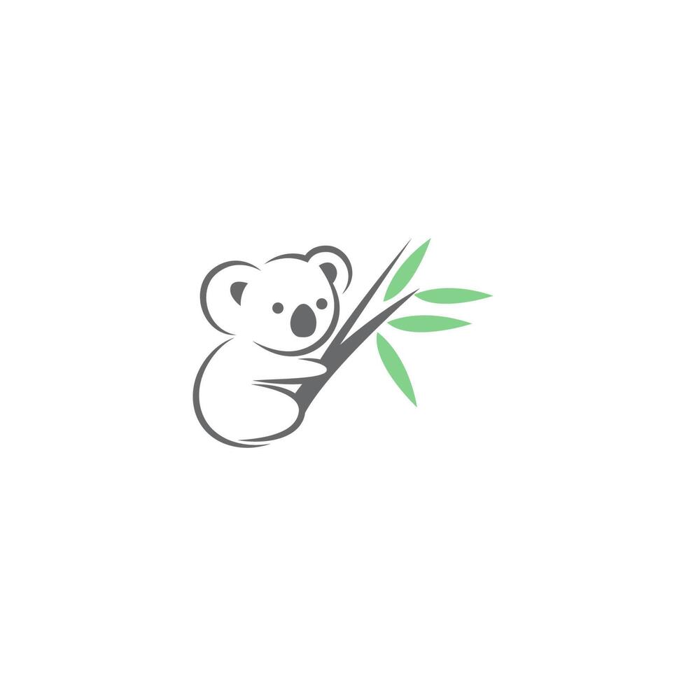 ilustración de diseño de icono de logotipo de koala vector