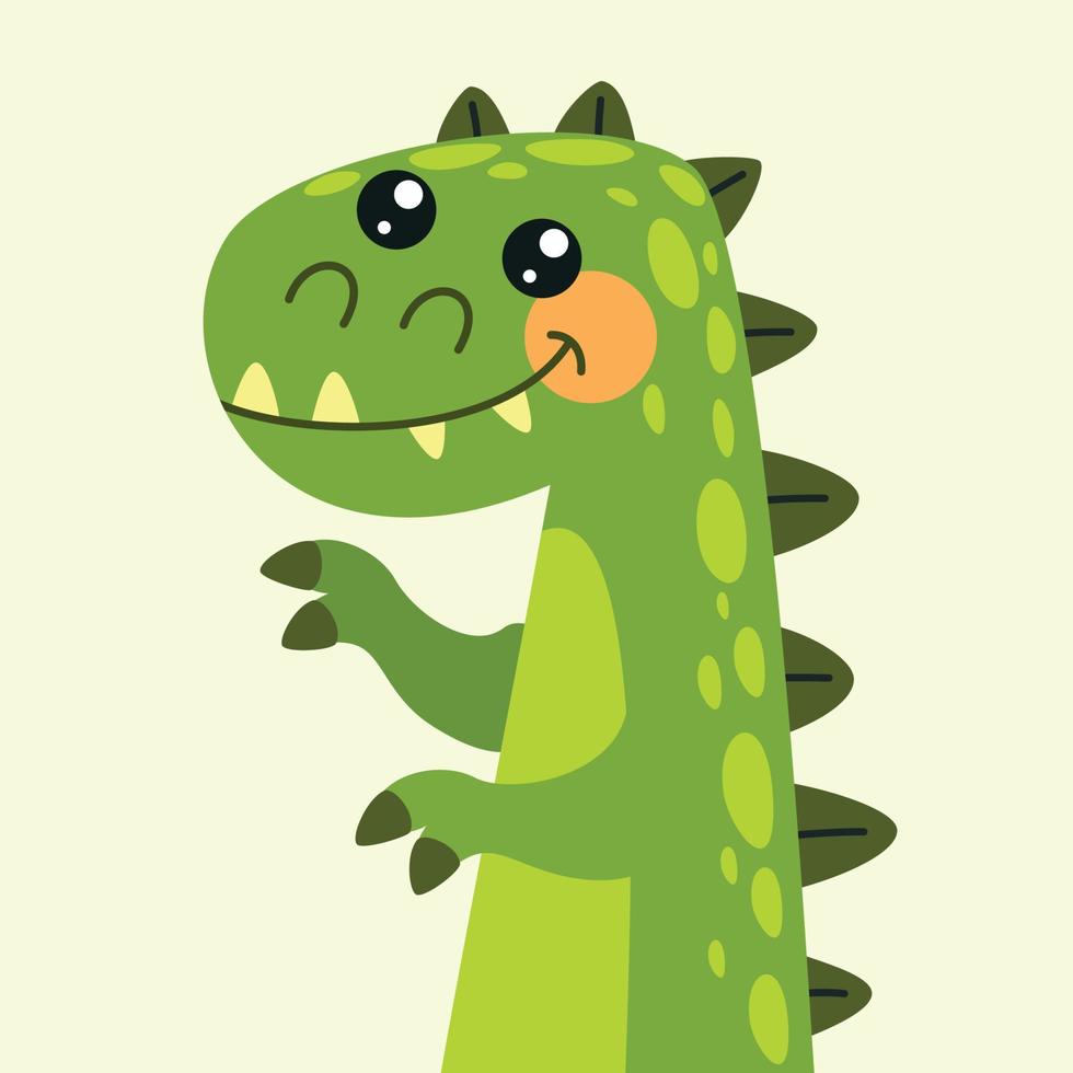 dibujo de dibujos animados de un dinosaurio vector