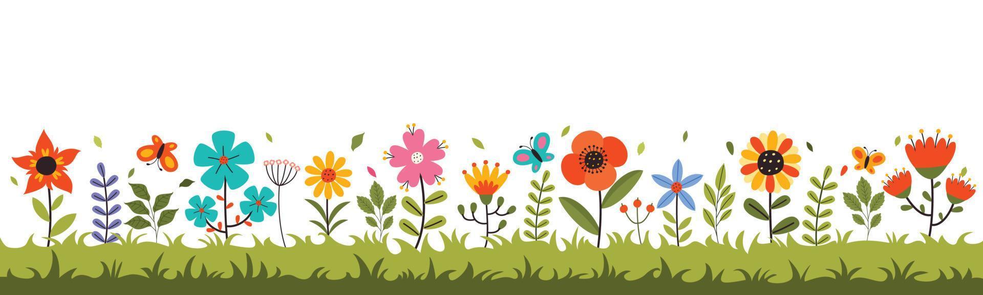 diseño de temporada de primavera con flores vector