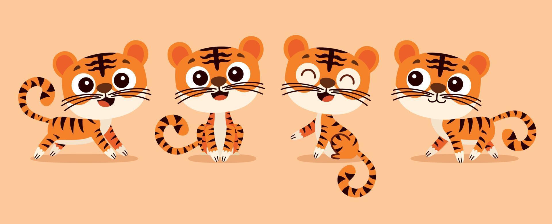 Cartoon Drawing Of A Tiger vector