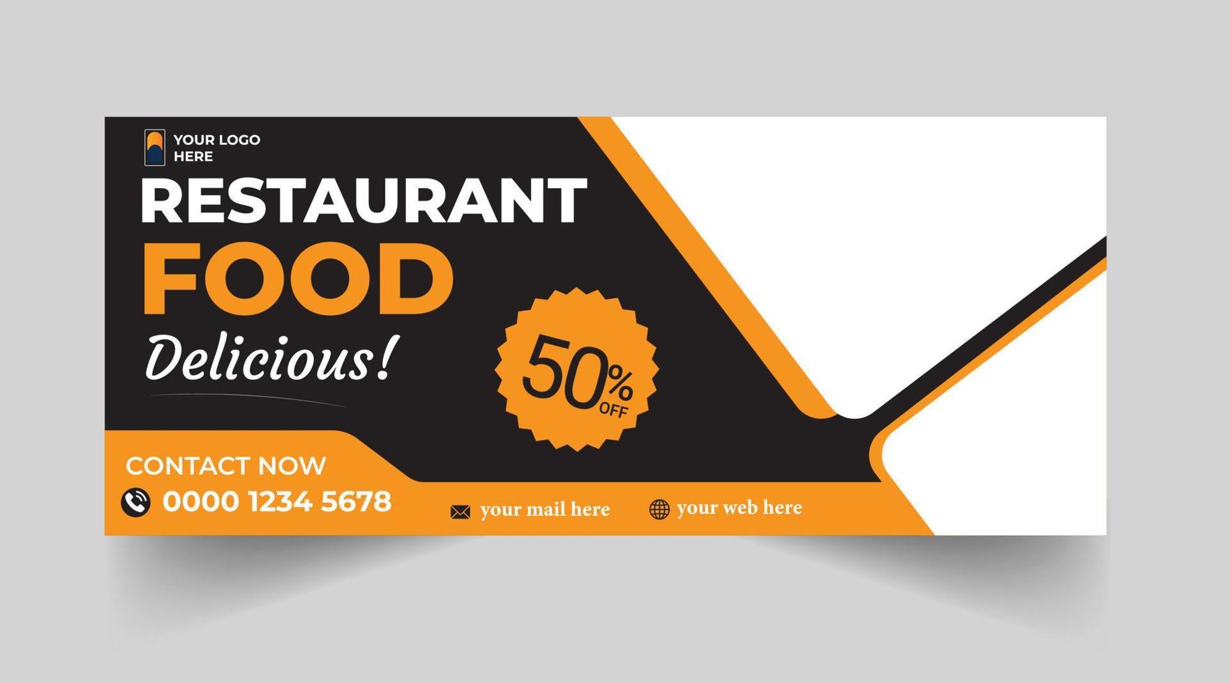 restaurant banner template vector