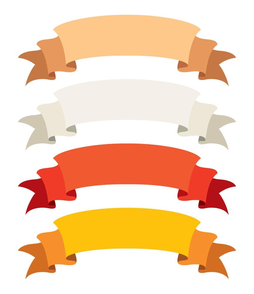 Set Of Various Flat Ribbons vector