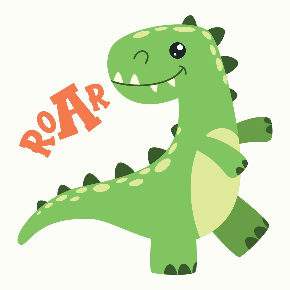 Cartoon Drawing Of A Dinosaur vector