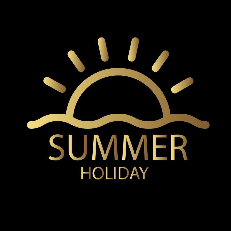 icono de sol dorado ilustración vectorial del horario de verano de estilo dorado sobre fondo oscuro ilustración de stock vector