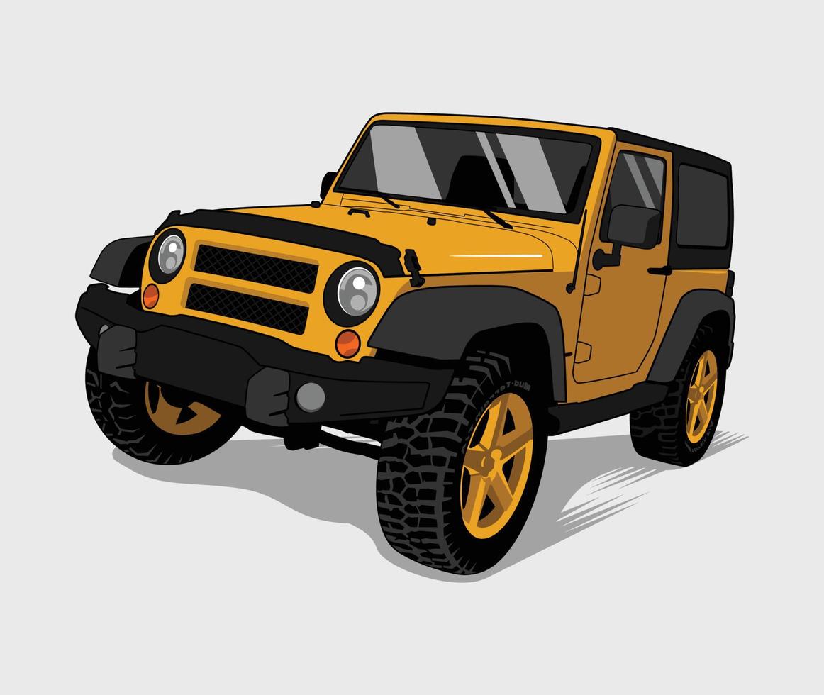 4wd car suv illustration in vector style