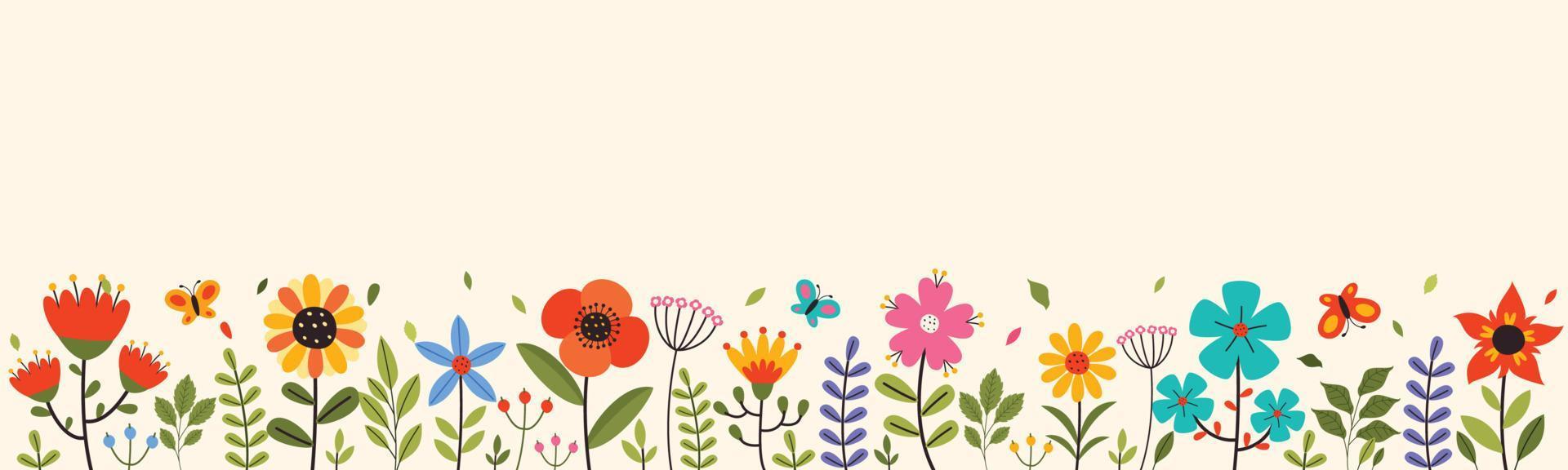 diseño de temporada de primavera con flores vector