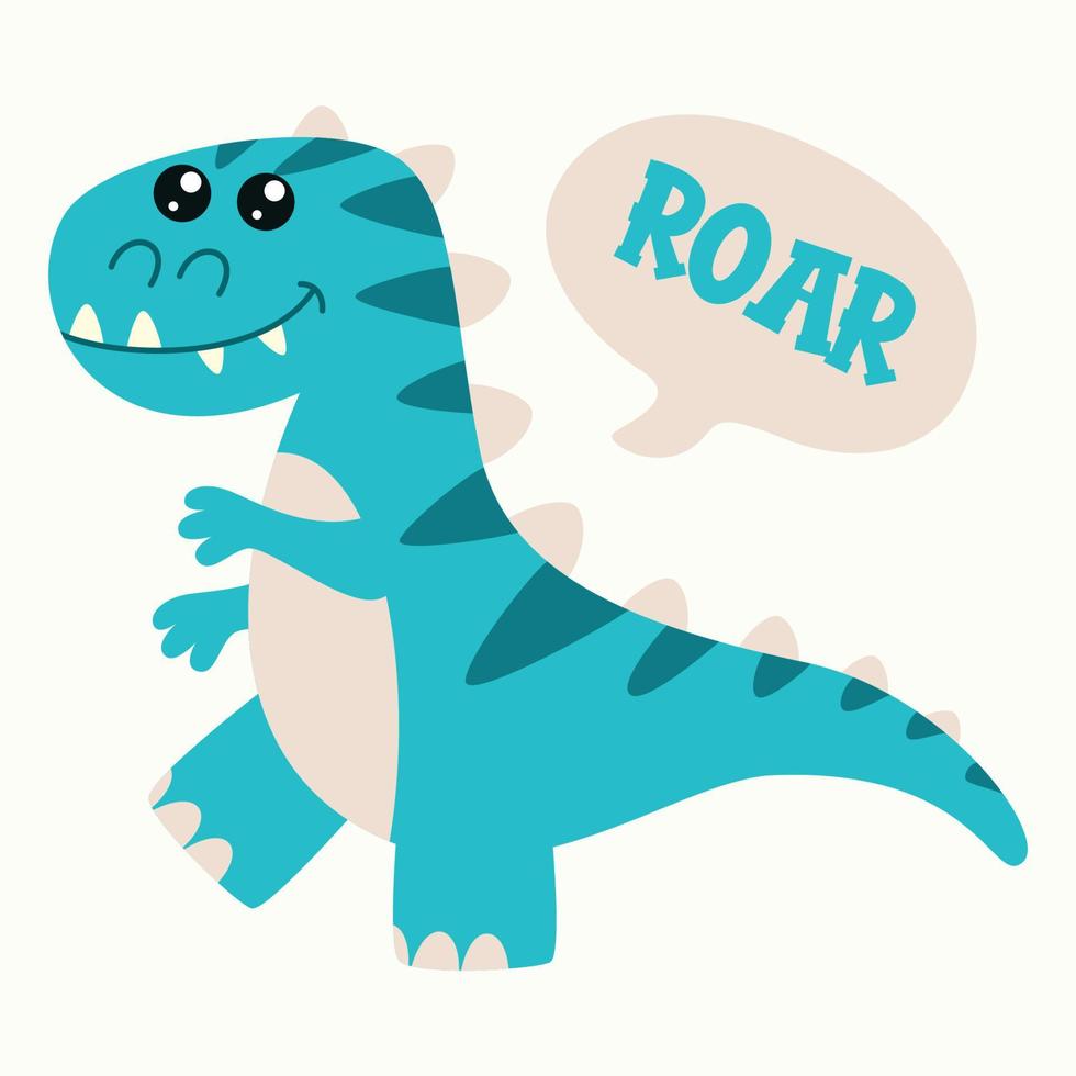 Cartoon Drawing Of A Dinosaur vector