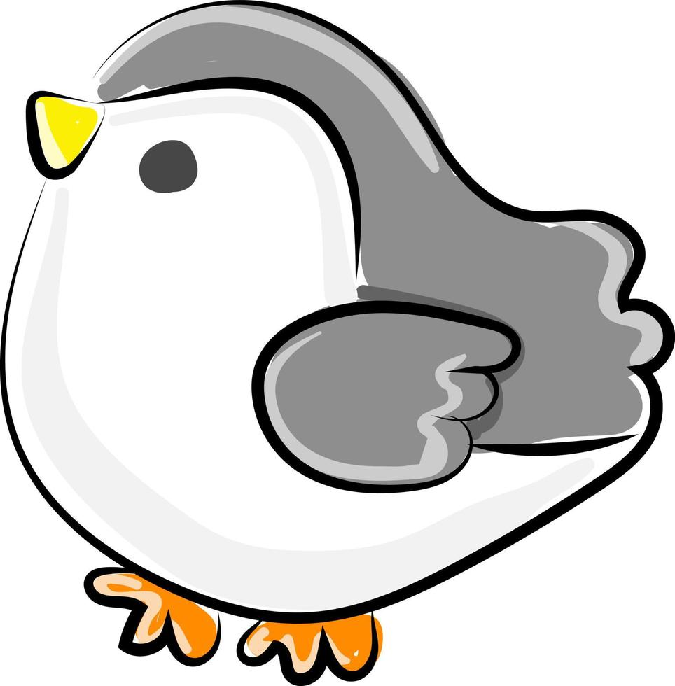 Little fat bird, illustration, vector on white background.