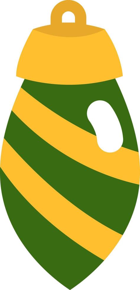 Green christmas tree toy, illustration, vector on a white background.