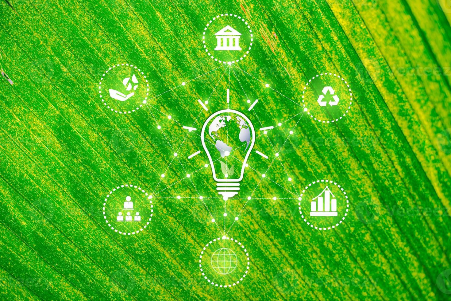 ESG icon environmental and sustainable governance concepts on on the world background photo