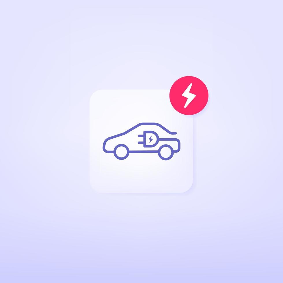EV charging mobile app icon. Digital application to find charging stations for electric vehicles. vector