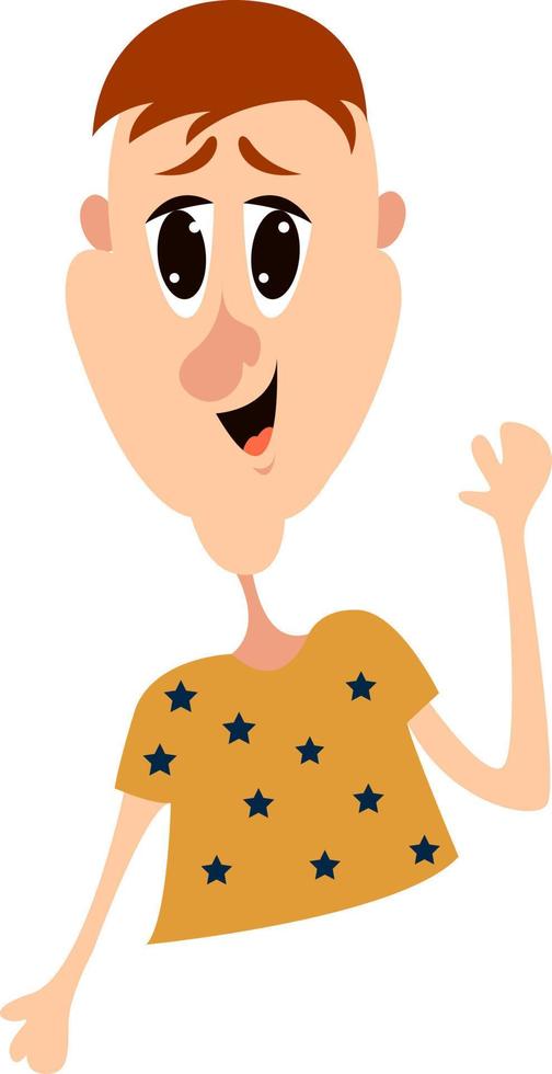 Friendly guy, illustration, vector on white background.