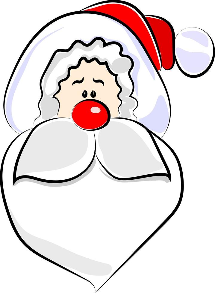 Santa Claus drawing, illustration, vector on white background.