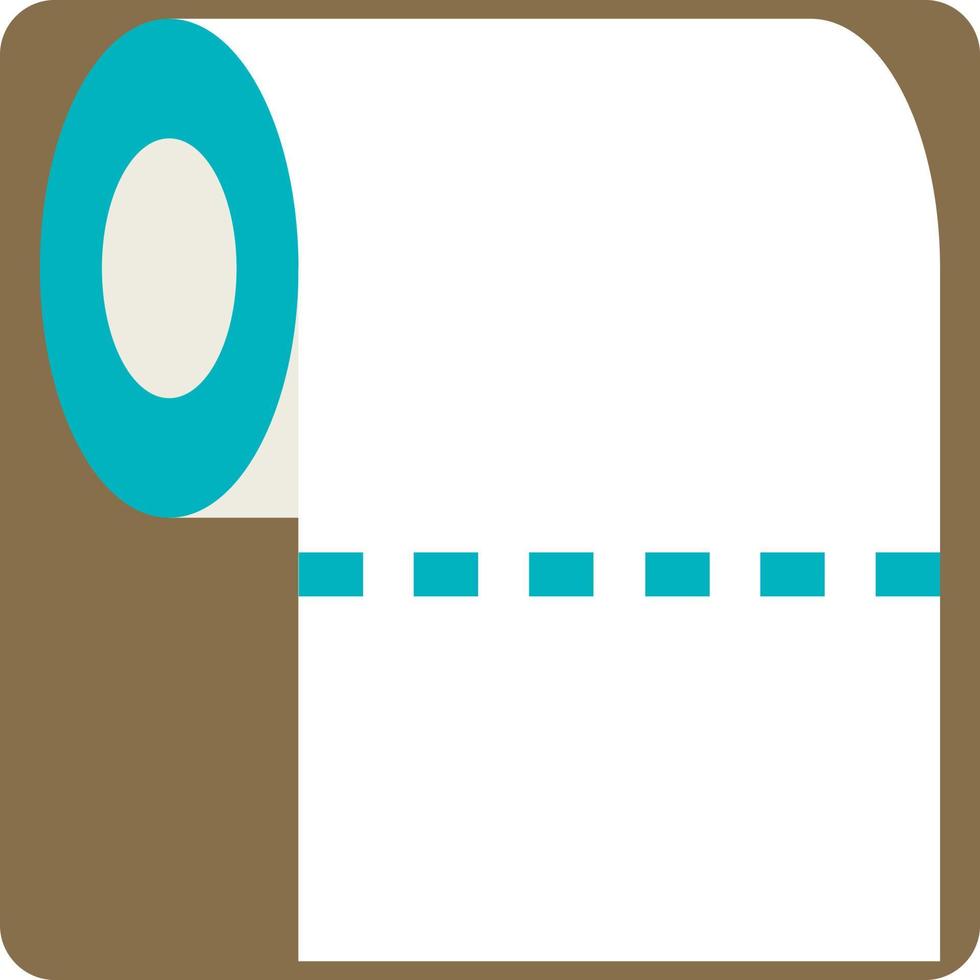 White toilet paper roll, illustration, vector on a white background.