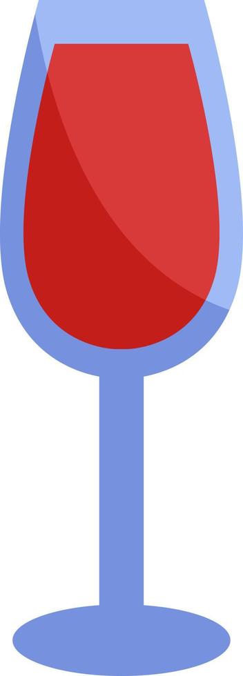 Full glass of red wine, illustration, vector, on a white background. vector