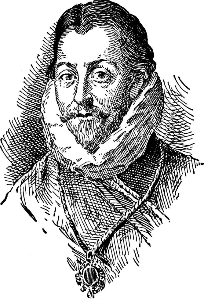 Sir Francis Drake, vintage illustration vector