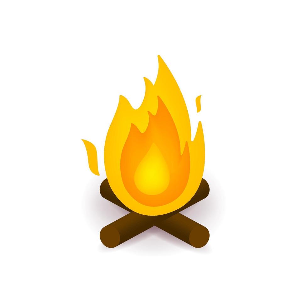 Campfire, bonfire vector icon symbol.