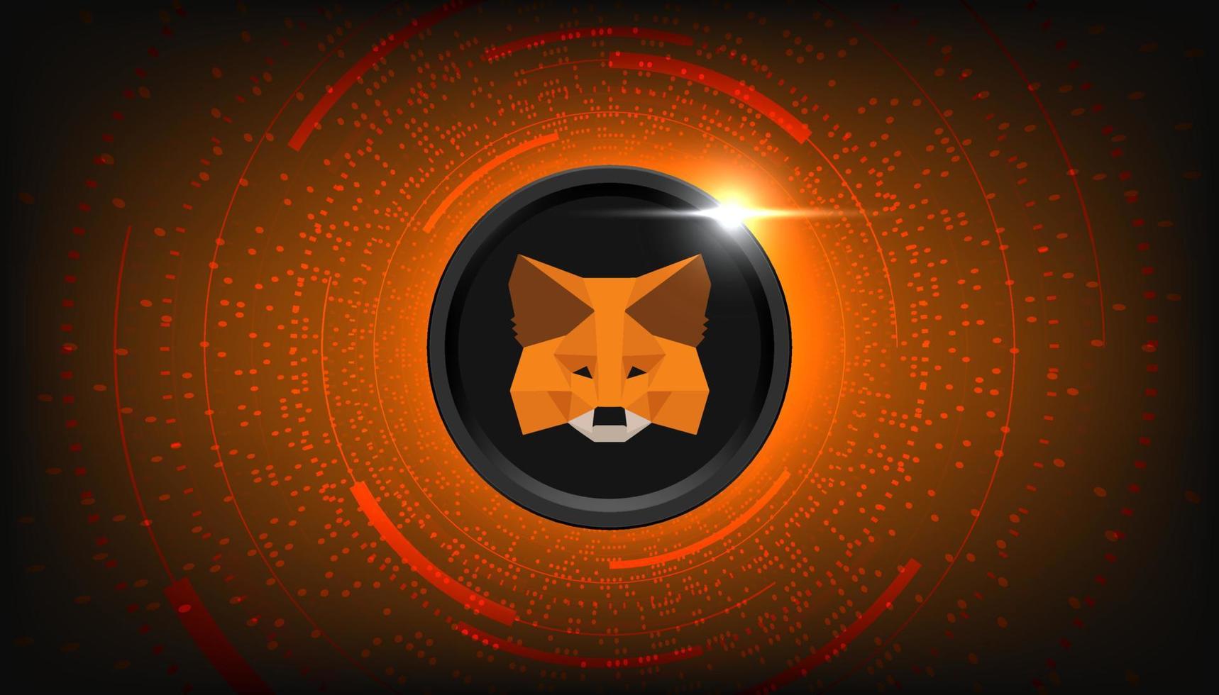 billetera criptográfica metamask para defi, web3 dapps y fondo de banner de concepto nfts. vector