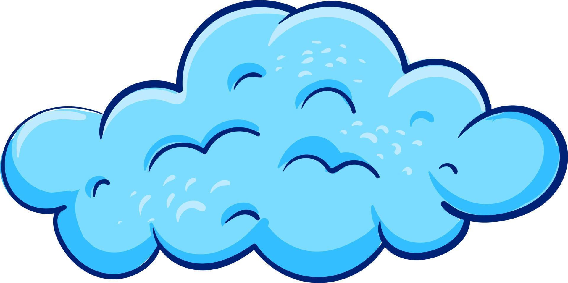 Blue cloud, illustration, vector on white background