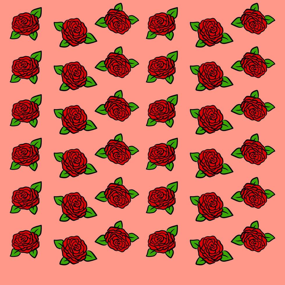 papel tapiz de rosas, ilustración, vector sobre fondo blanco.