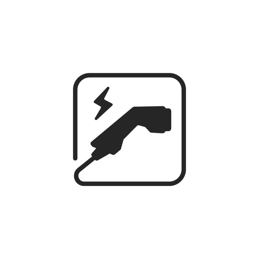 Plug-in electric vehicle charging line icon, EV Charging station sign. vector