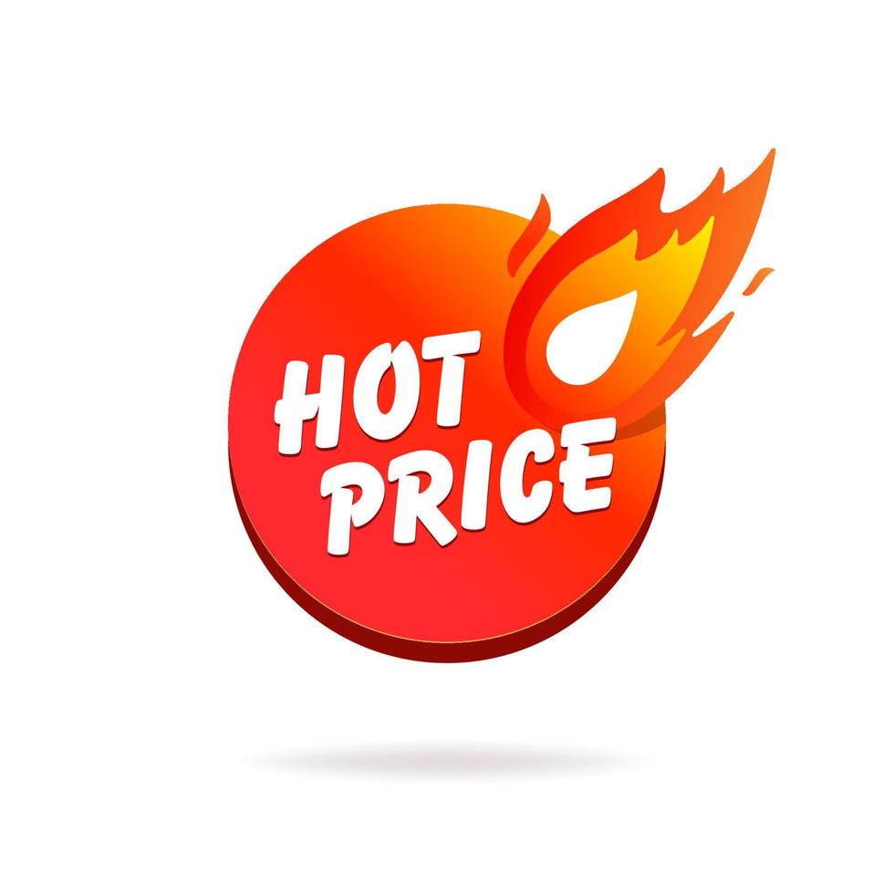 Hot price fire label on white background vector. vector