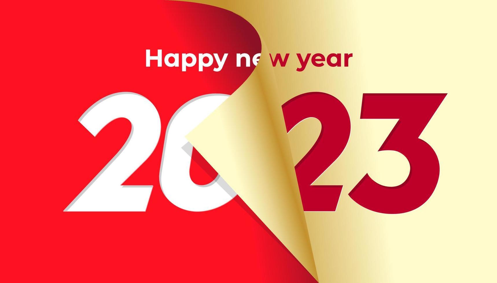 Happy new year 2023. Change or open paper to new year 2023 banner. vector