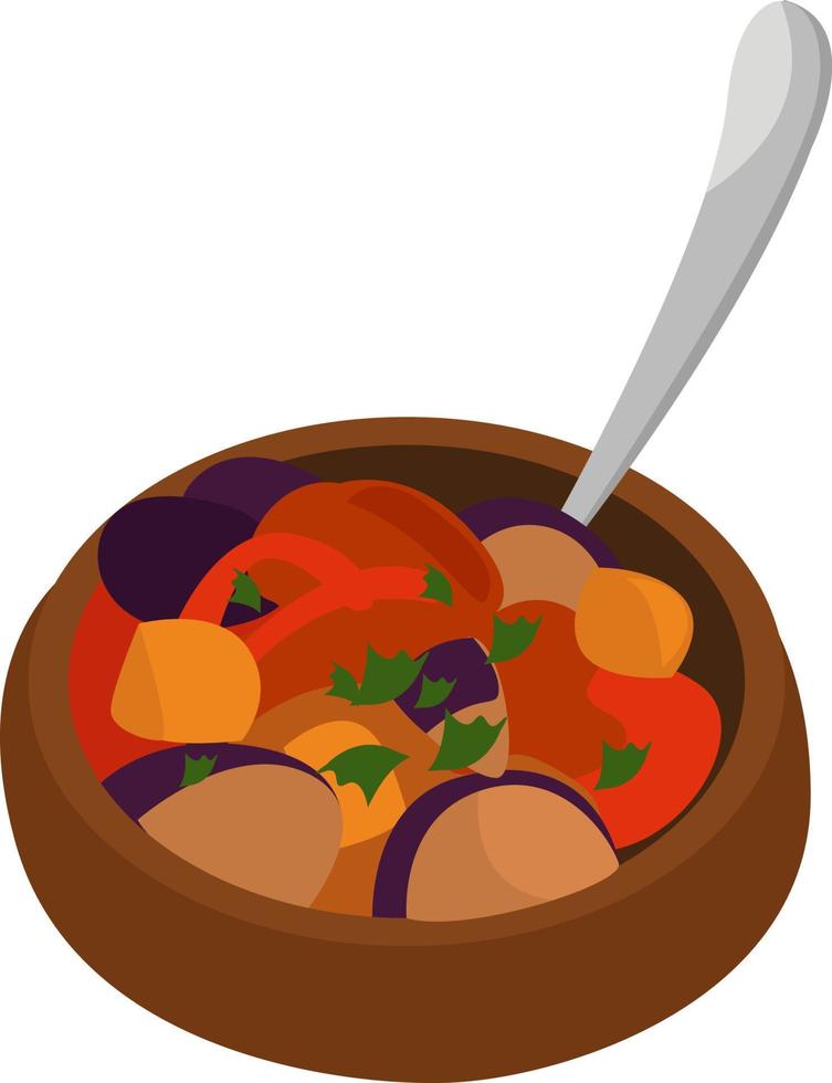 comida en un tazón, ilustración, vector sobre fondo blanco