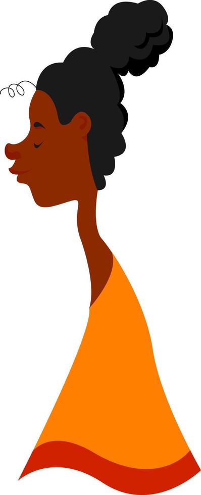African American woman, illustration, vector on white background.