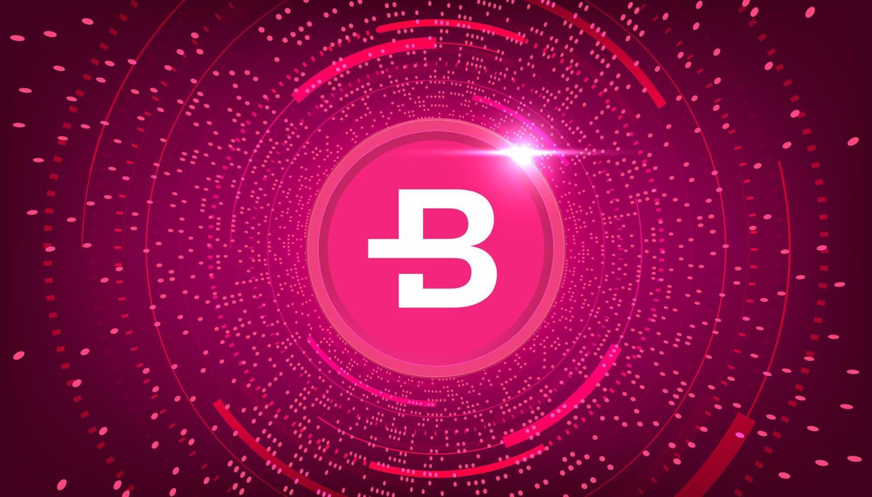 Bytecoin crypto currency themed banner. BCN icon on modern black color background. vector