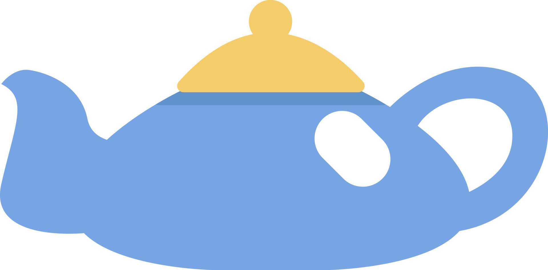 Small blue teapot, illustration, vector on a white background.