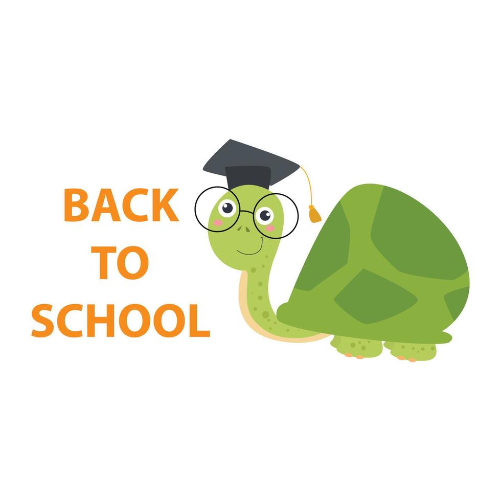 cute turtle back to school after graduation from elementary 13481838 Vector  Art at Vecteezy